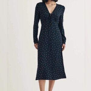 Nobody’s Child Black Polka Dot Lily Midi Dress